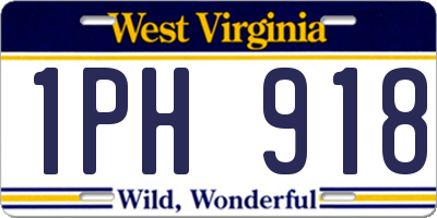 WV license plate 1PH918