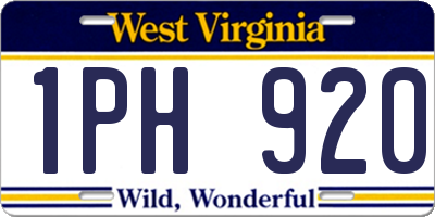 WV license plate 1PH920