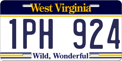 WV license plate 1PH924