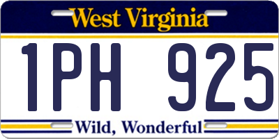 WV license plate 1PH925