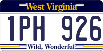 WV license plate 1PH926