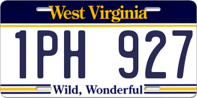WV license plate 1PH927