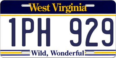 WV license plate 1PH929
