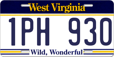 WV license plate 1PH930