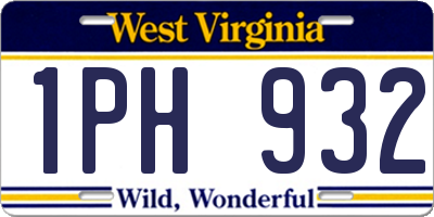 WV license plate 1PH932
