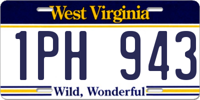 WV license plate 1PH943