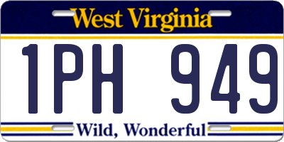 WV license plate 1PH949