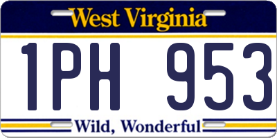 WV license plate 1PH953