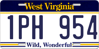 WV license plate 1PH954
