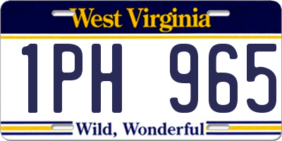 WV license plate 1PH965