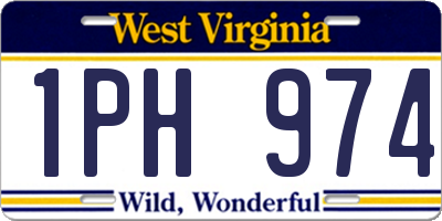 WV license plate 1PH974