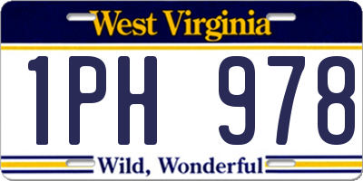 WV license plate 1PH978