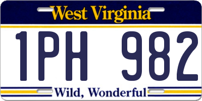 WV license plate 1PH982
