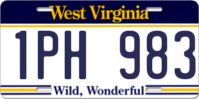 WV license plate 1PH983