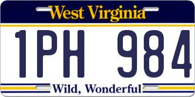 WV license plate 1PH984