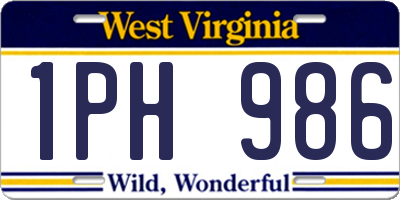 WV license plate 1PH986