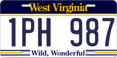 WV license plate 1PH987