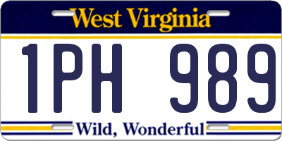 WV license plate 1PH989