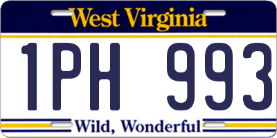 WV license plate 1PH993
