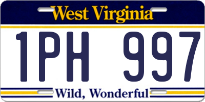 WV license plate 1PH997