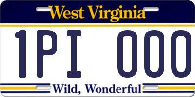 WV license plate 1PI000
