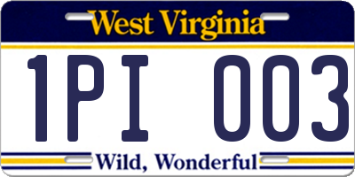 WV license plate 1PI003