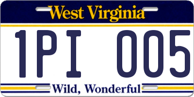 WV license plate 1PI005