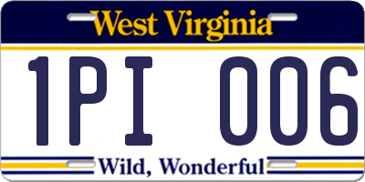 WV license plate 1PI006