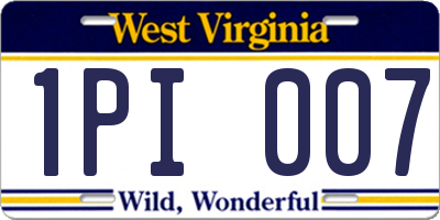 WV license plate 1PI007