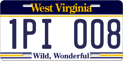 WV license plate 1PI008