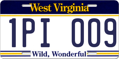 WV license plate 1PI009
