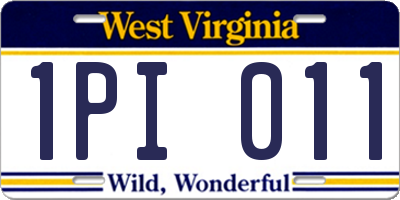 WV license plate 1PI011