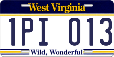 WV license plate 1PI013