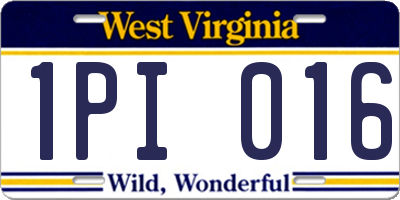 WV license plate 1PI016