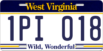 WV license plate 1PI018