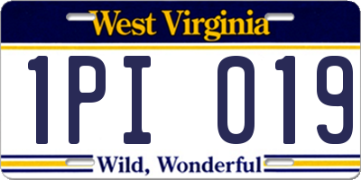 WV license plate 1PI019