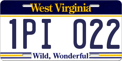 WV license plate 1PI022