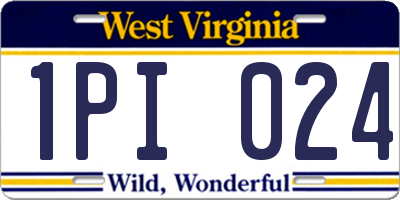 WV license plate 1PI024