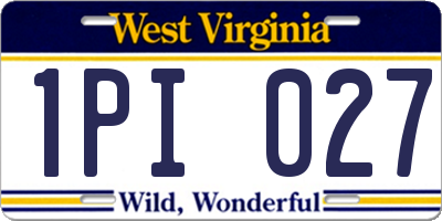 WV license plate 1PI027