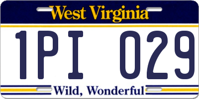 WV license plate 1PI029