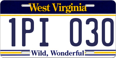 WV license plate 1PI030