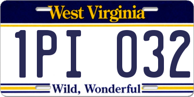 WV license plate 1PI032