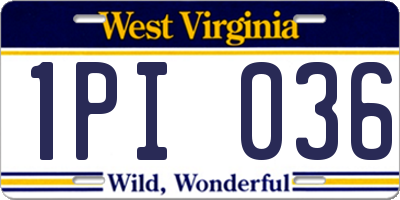 WV license plate 1PI036