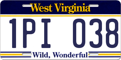WV license plate 1PI038