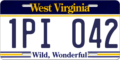 WV license plate 1PI042