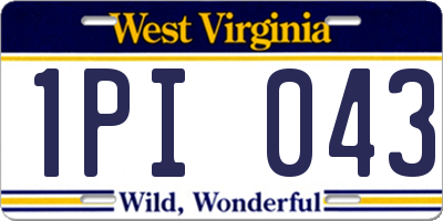WV license plate 1PI043