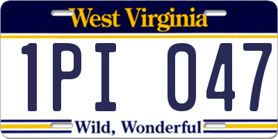 WV license plate 1PI047