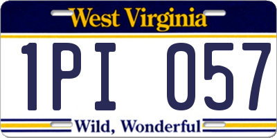 WV license plate 1PI057