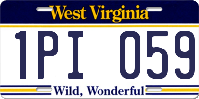 WV license plate 1PI059