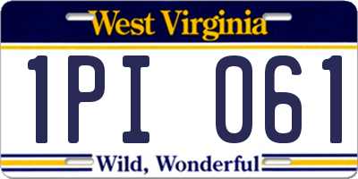 WV license plate 1PI061